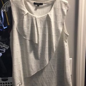 White and black print pink tank